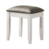 Felicity Vanity Stool | 16" | Upholstered Seat | Glossy White Frame