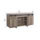 Rick 60 Inch TV Media Entertainment Console 2 Farmhouse Barn Doors Gray By Casagear Home BM296809