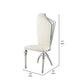 20 Inch Side Dining Chair Set of 2 Steel Frame Beige Faux Leather Seat By Casagear Home BM296814