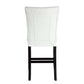 Nok 25 Inch Counter Chair Set of 2 Button Tufted Back White Black By Casagear Home BM296875
