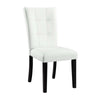 Nok Wood Dining Chairs, Set of 2, Button Tufted Back, White, Black By Casagear Home