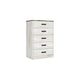 Wisp Tall Dresser | 46" | 5 Drawers | Rustic Smooth White