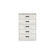 Wisp 46 Inch Tall Dresser Chest 5 Drawers Rustic Smooth White Finish By Casagear Home BM296889