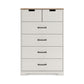 Ethos 46 Inch 5 Drawer Tall Dresser Chest White Antique Nickel Handles By Casagear Home BM296899