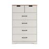 Ethos 46 Inch 5 Drawer Tall Dresser Chest White Antique Nickel Handles By Casagear Home BM296899