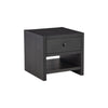24 Inch Square Side End Table, Wire Brushed Black Wood, Single Drawer  By Casagear Home