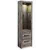 Side Pier | 72" | 2 Glass Shelves | 2 Drawers | Rustic Gray