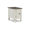 Chairside Table | 24" | USB Port | Gray Plank Top | White
