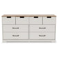 Ethos 59 Inch Dresser Crisp White Wood 6 Drawers Antique Nickel Handles By Casagear Home BM296930