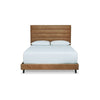 Skye Queen Size Bed Brown Faux Leather Upholstery Channeled Headboard By Casagear Home BM296937