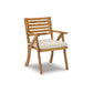 3 Piece Outdoor Chair and Table Patio Set Brown Acacia Wood Slatted Back By Casagear Home BM296987
