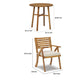 3 Piece Outdoor Chair and Table Patio Set Brown Acacia Wood Slatted Back By Casagear Home BM296987