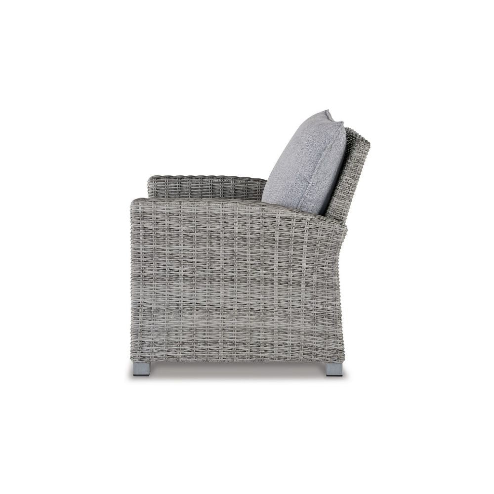 Dune 24 Inch Lounge Chair Outdoor Gray Resin Wicker Polyester Upholstery By Casagear Home BM296992