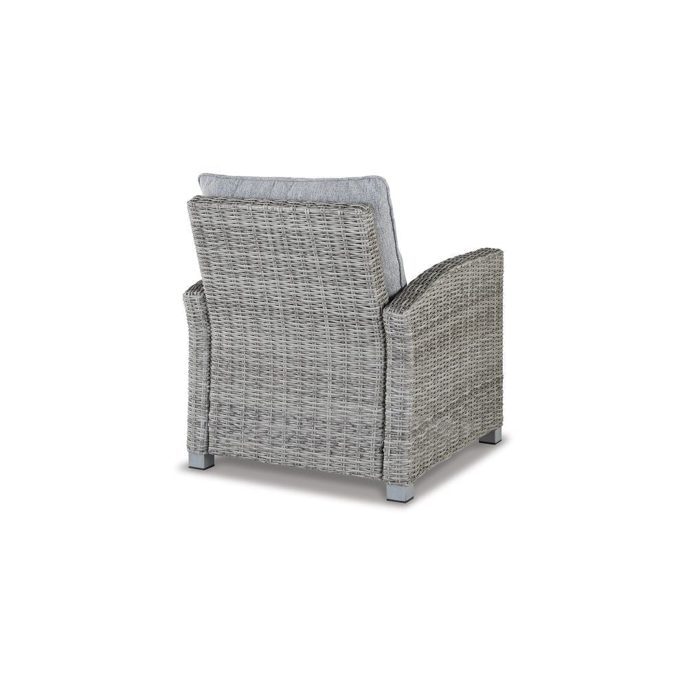 Dune 24 Inch Lounge Chair Outdoor Gray Resin Wicker Polyester Upholstery By Casagear Home BM296992