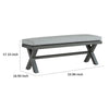 Asp 54 Inch Outdoor Bench Gray Aluminum Frame Soft Polyester Cushioning By Casagear Home BM296993