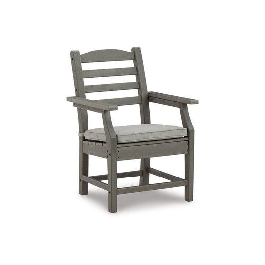 Clio 25 Inch Outdoor Arm Chair, Set of 2, Gray Frame, Polyester Fabric By Casagear Home