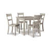 5 Piece Farmhouse Dining Set, Weathered Gray Wood, Sleek Nailhead Accent By Casagear Home