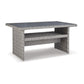 Dune 59 Inch Outdoor Table, Smooth Gray Resin Wicker, Open Bottom Shelf By Casagear Home