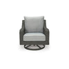 Asp 32 Inch Swivel Outdoor Lounge Chair Aluminum Frame Gray Upholstery By Casagear Home BM297012