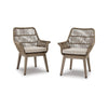Rune Armchair Set of 2 | 27" | Wicker | Aluminum Frame | Beige