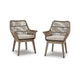 Rune Armchair Set of 2 | 27" | Wicker | Aluminum Frame | Beige