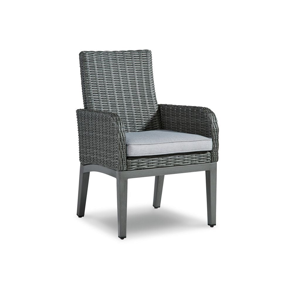 Asp 25 Inch Outdoor Armchair Aluminum Frame Gray Polyester Upholstery By Casagear Home BM297028