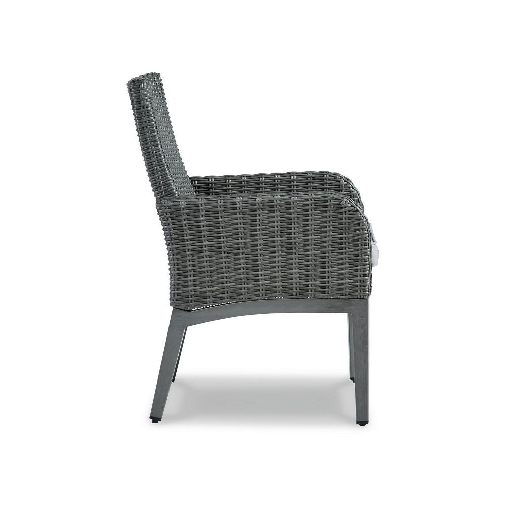 Asp 25 Inch Outdoor Armchair Aluminum Frame Gray Polyester Upholstery By Casagear Home BM297028