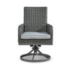 Asp 24 Inch Outdoor Swivel Chair Set of 2 Aluminum Frame Gray Upholstery By Casagear Home BM297038