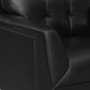 41 Inch Tufted Armchair Black Vegan Faux Leather Upholstery Track Arms By Casagear Home BM297094