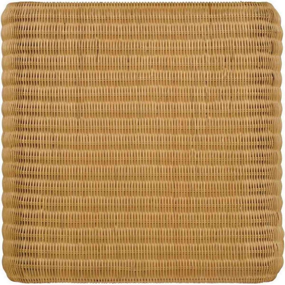 Kelp 22 Inch Square End Side Table Natural Rattan Woven Light Brown By Casagear Home BM297116