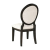 20 Inch Dining Chair Set of 2 Oval Padded Back Polylinen Cream Fabric By Casagear Home BM297159