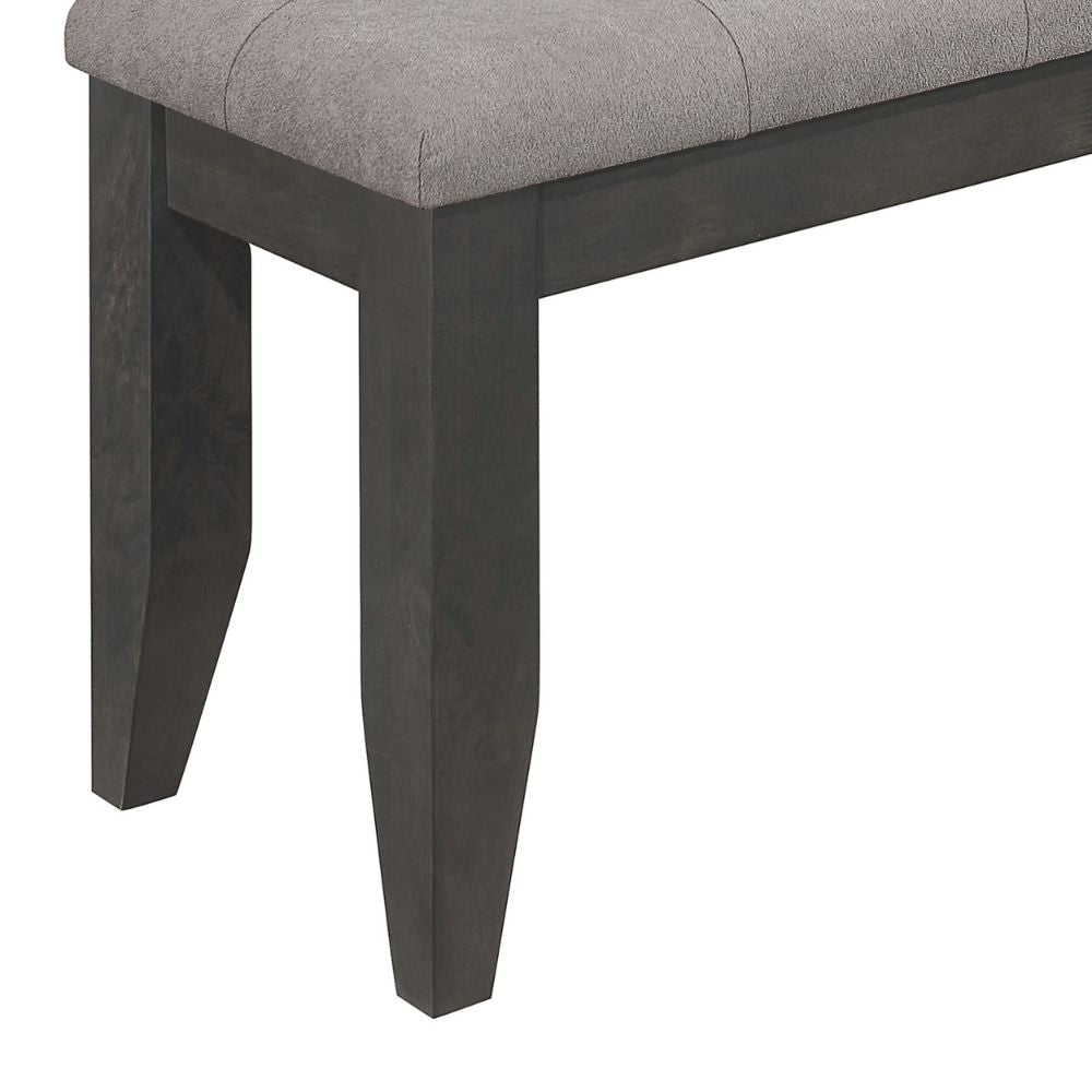 Lyla 47 Inch Dining Bench Sleek Cushioned Seat Rustic Gray Wood Frame By Casagear Home BM297172