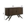 53 Inch Server Buffet Cabinet Tambour Style Doors 2 Adjustable Shelves By Casagear Home BM297175