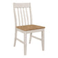 18 Inch Dining Chair, Set of 2, Slatted Back, Antique White Wood Frame By Casagear Home
