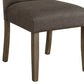 Neli 19 Inch Side Dining Chair Set of 2 Rolled Button Tufted Back Brown By Casagear Home BM297189