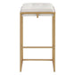 Dia 30 Inch Set of 2 Square Bar Stools White Velvet Seat Gold Metal Base By Casagear Home BM297204