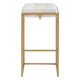 Dia 30 Inch Set of 2 Square Bar Stools White Velvet Seat Gold Metal Base By Casagear Home BM297204