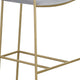 Lox 30 Inch Modern Barstool Gray Padded Back and Seat Gold Finish Metal By Casagear Home BM297212