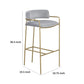Lox 30 Inch Modern Barstool Gray Padded Back and Seat Gold Finish Metal By Casagear Home BM297212
