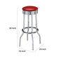 30 Inch Set of 2 Retro Barstools Retro Red Faux Leather Seats Chrome Legs By Casagear Home BM297226