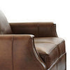 Rich 60 Inch Loveseat Recessed Arms Nailhead Trim Brown Leather Fabric By Casagear Home BM297242