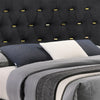Lif Platform King Size Bed Panel Tufted Headboard Gold Black Velvet By Casagear Home BM297256