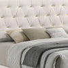 Lif Platform King Size Bed Panel Tufted Headboard Gold Legs White Velvet By Casagear Home BM297259