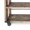 Sinu 47 Inch Console Table 2 Shelves Rolling Wheels Reclaimed Brown Wood By Casagear Home BM297290