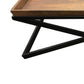 47 Inch Modern Coffee Table Square Wood Tray Top X Framed Black Iron Base By Casagear Home BM297296