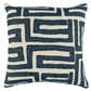 22 Inch Square Accent Throw Pillow, Hand Stitched Applique in Blue, Ivory By Casagear Home