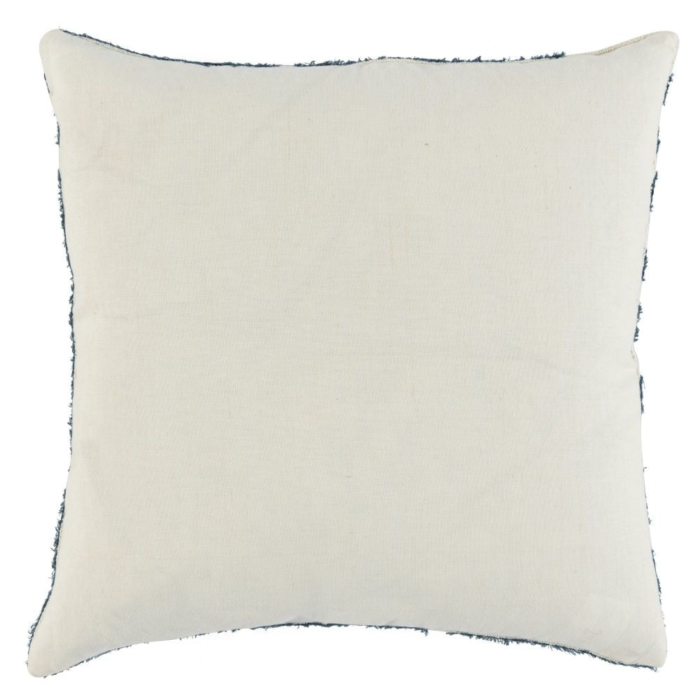 22 Inch Square Accent Throw Pillow Hand Stitched Applique in Blue Ivory By Casagear Home BM297343