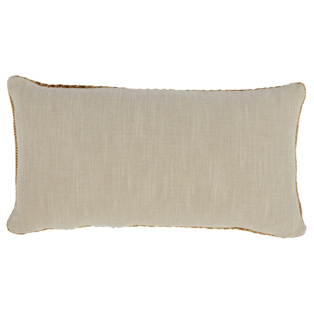 Rosie 14 x 26 Lumbar Accent Throw Pillow Hand Knitted Designs Brown Linen By Casagear Home BM297366