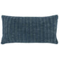 Rosie 14 x 26 Lumbar Accent Throw Pillow, Hand Knitted Designs, Blue Linen By Casagear Home