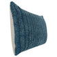 Rosie 14 x 26 Lumbar Accent Throw Pillow Hand Knitted Designs Blue Linen By Casagear Home BM297367
